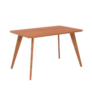 Imagem de Mesa de Jantar Retangular com Tampo MDF Acerola Cinamomo e Madeira 130 cm