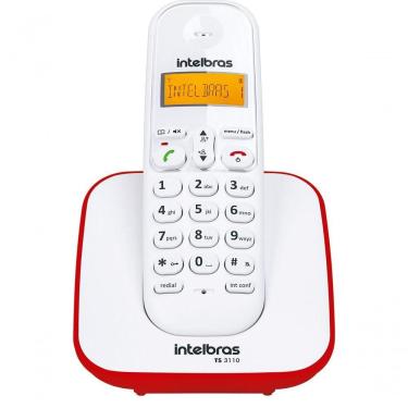 Imagem de Telefone Sem Fio Intelbras Ts 3110 Branco-vermelho 4123101