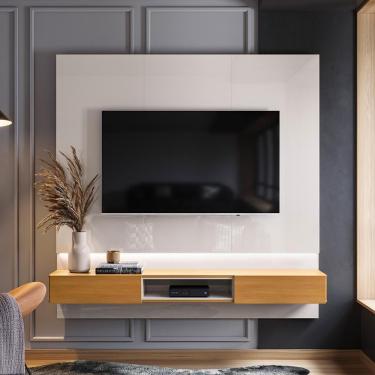Imagem de Painel Paris Para Tv Até 70 Polegadas Várias Cores - Lukaliam Móveis Off White - Tauari Off White - Tauari