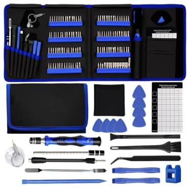 Imagem de Conjunto de chaves de fenda de precisão de 142 peças para iPhone, MacBook, laptop, tablet, PS4, Xbox, Nintendo, tapete magnético, ESD, pinças, ventosa, spudger e muito mais | Kit de ferramentas de