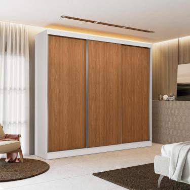 Imagem de Guarda-roupas 3 Portas De Correr Reversíveis Kappesberg Branco/canela