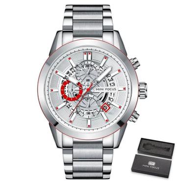 Imagem de Relógio Masculino Mini Focus Mf0285g à Prova D'água Prata