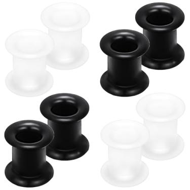 Imagem de Kridzisw 10G - 20 mm alargadores de orelha de silicone de alta elasticidade alargadores de alargamento duplo flexível alargador kit de alongamento alargadores de orelha para mulheres homens preto