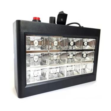 Imagem de Strobo 12 LED BRANCO Alto Brilho Luz de Festa com Sensor de Som Muito Forte 15W (STROBO RGB)