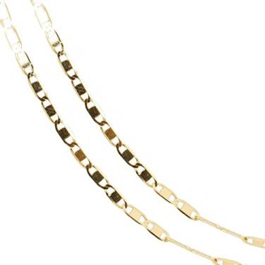 Imagem de Cordão Masculino Piastrine Fino 2mm Ouro 18k Estilo Italiano com Opção 60cm ou 70cm Brilho Exclusivo