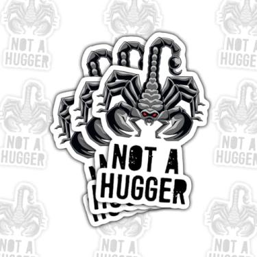Imagem de 3 adesivos de escorpião Not a Hugger Scorpion, decalques engraçados de vinil de animais perigosos para laptop, caderno, diário, garrafa de água, para-choque de carro, presente para adolescentes