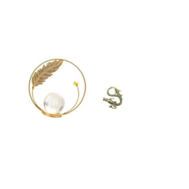 Imagem de Fenteer Escultura de Bola de Cristal em Metal, Estatueta Ornamental para Mesa, Suporte para Corredor, Lareira, Quarto, Sala de Estar, Escritório.