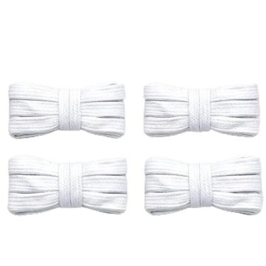 Imagem de Cadarços brancos planos para tênis, 2 pares de cadarços de poliéster de 139 cm de comprimento, 5/40 cm de largura, cadarços de substituição para calçados esportivos, sapatos casuais, botas e patins