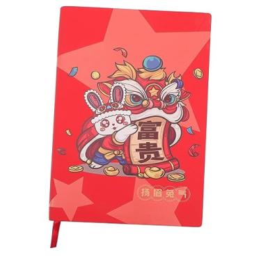 Imagem de PEYNIR Bloco de notas de escritório, caderno de couro, viagem, 2023, pequeno e adorável bloco de notas do ano do coelho, caderno de anotações portátil