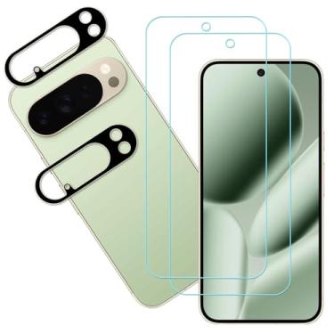 Imagem de HKKAIS Película antiluz azul para Google Pixel 10 Pro, película de vidro temperado, pacote com 2 unidades com protetor de lente de câmera