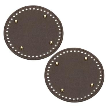 Imagem de Generic 2 peças de fundo de saco de crochê, 15 cm de diâmetro, bolsa redonda, bolsa de couro, modelador inferior com orifícios, bolsa de crochê, base de almofada para bolsa de mão faça você mesmo