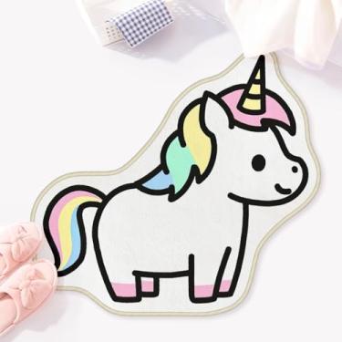 Imagem de Allenjoy Tapete de banheiro de unicórnio mágico de 79,8 cm x 74,4 cm, tapete de banho antiderrapante, lavável