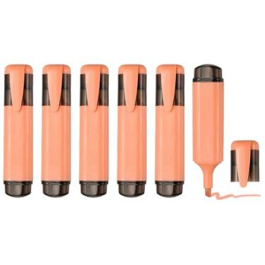 Imagem de PATIKIL Caneta marca-texto, pacote com 6 canetas marcadoras à base de água com ponta larga fofas em pastel, materiais de estudo para escritório, casa, uso diário, laranja