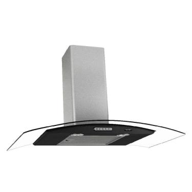 Imagem de Coifa de Parede 90cm Vidro Curvo Terim Preto Com Inox 220V