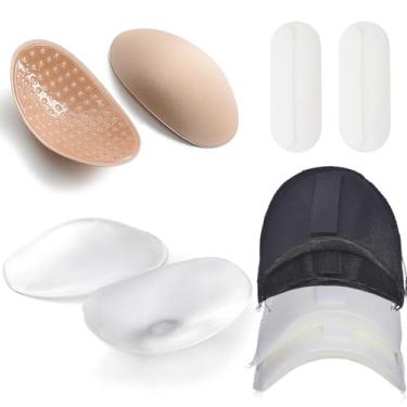 Imagem de Ombreiras de silicone, 5 pares de espessuras 1,6 cm, acessórios de costura, roupas, suprimentos de esponja, reforçador de espuma, push-up inclinado alto e baixo, almofadas de ombro adesivas para