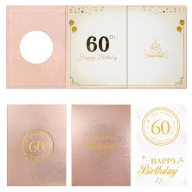 Imagem de IRENE Decorações de aniversário de 60 anos, ouro rosa, feliz aniversário de 60 anos, livro de visitas para festa de aniversário de 60 anos para homens e mulheres, cartão alternativo para assinatura