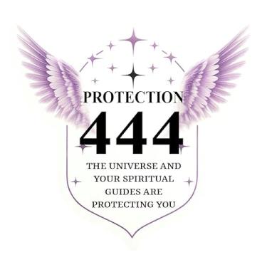 Imagem de Adesivo de proteção 444 com número de anjo de 3 peças, decalque de vinil de proteção espiritual e fé com asas de anjo, adesivo de energia divina para laptop, atenção plena e presente de manifestação