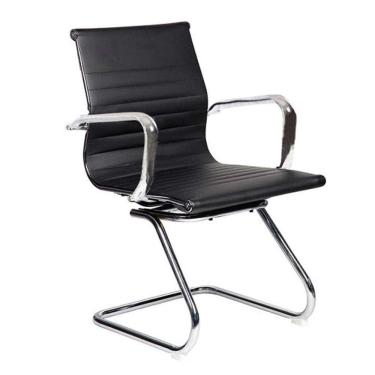 Imagem de cadeira de escritório interlocutor fixa new best preta