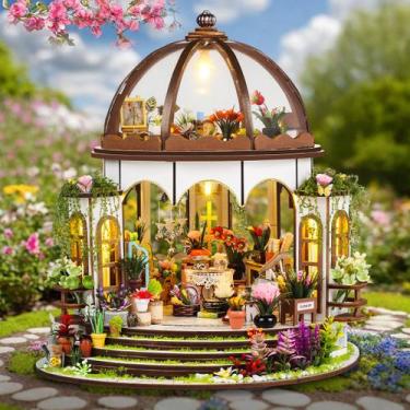 Imagem de Bloco de Montar de Madeira Estufa Jardim Encantado com Led Decoração C