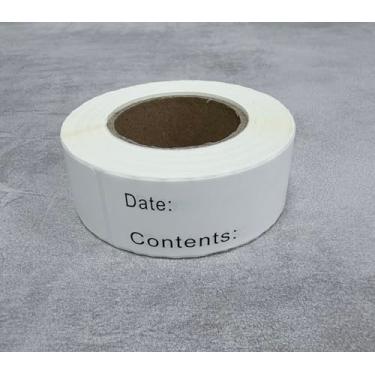 Imagem de 300 etiquetas lembretes para congelador, geladeira, alimentos, 2,5 x 7,6 cm, resistente a óleo, em rolo, removível, autoadesivo, ideal para recipientes de alimentos e organização de despensa