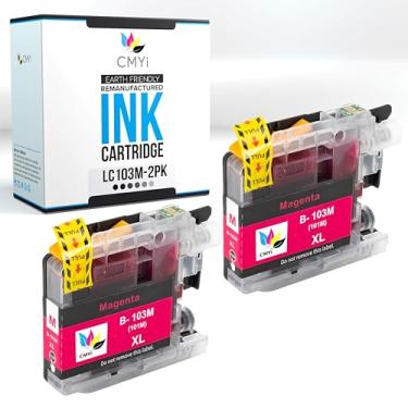 Imagem de CMYi LC103M Cartucho de tinta de substituição magenta para Brother DCP-J132W, J152W, J172W, J4110DW, J552DW, J752DW, MFC-J4510DW, J4610DW, J470DW, J4710DW, J475DW, J650DW, J6520DW W, J672 Impressora