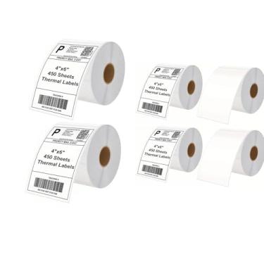 Imagem de MBLABEL Etiquetas térmicas diretas 4 x 6, etiqueta térmica de envio 10 x 15 compatível com Zebra 2844 Zp-450 Zp-500 Zp-505, adesivo permanente 450 etiquetas para impressora Rollo, MUNBYN, 6 rolos 2700