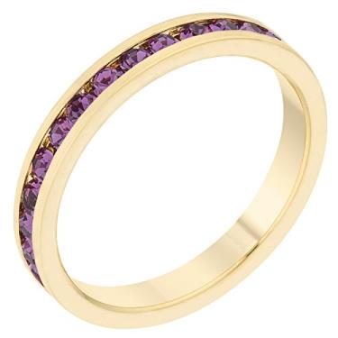 Imagem de Kate Bissett Elegante pedra do mês de nascimento empilhável Swarovski Crystal Eternity Bands, Cristal