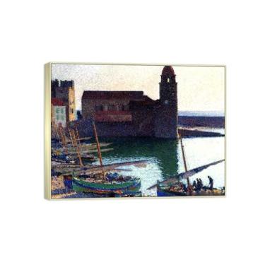 Imagem de BMZFYBS Famosa imagem de paisagem de arte de parede - impressões em tela - porta 2 - pintura de moldura prateada para sala de estar banheiro decoração de casa 80 x 105 cm 31 x 41 pol