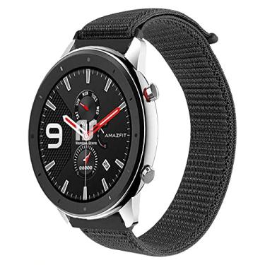Imagem de Pulseiras NSmart compatíveis com Amazfit GTR 47MM / GTR 2 / GTR 2e / GTR 3 / GTR 4 (Preto em nylon)