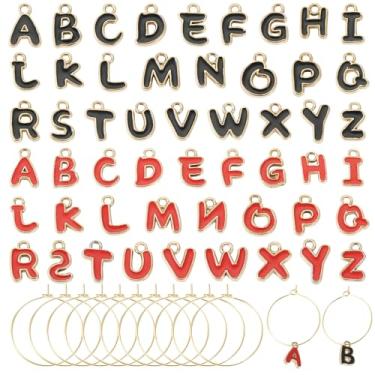 Imagem de Spritewelry Amuletos de taça de vinho com 12 constelações, letra A~Z, número de sinais, identificadores, etiquetas, degustação de vinhos, lembrancinhas, decorações de vinho, pingentes de vinho, anéis