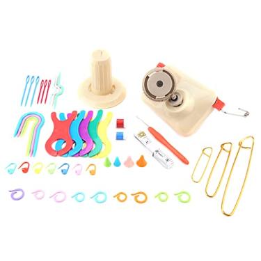 Imagem de Kit enrolador de lã para tricô com pino enrolador contador de polegada medidor conjunto de ferramentas de tecelagem Ferramentas essenciais para tricô DIY e trabalho têxtil