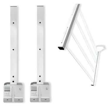 Imagem de Varal de Parede Dobrável em Metalon, Branco, 40cm, Suporta 30kg, com Pintura Eletrostática, Compacto e Resistente