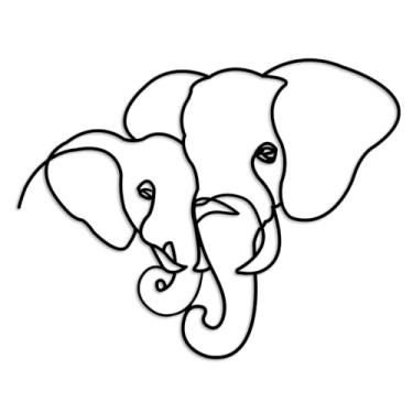 Imagem de Vineland Decoração de parede de elefante de metal, decoração de parede preta, 16,5 x 12,9 polegadas, decoração de casa moderna