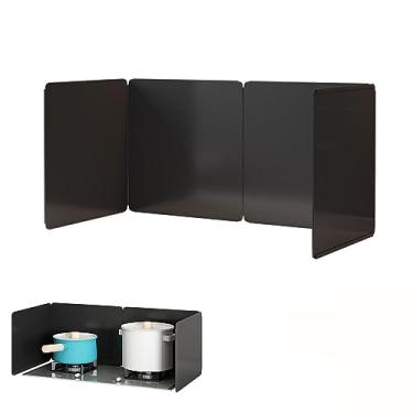 Imagem de Protetores contra respingos de cozinha, protetor contra respingos de óleo, protetor de respingos dobrável, barreira de óleo, protetor contra respingos de gordura, backsplash para fogão, aço carbono