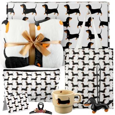 Imagem de Conelist Presentes Dachshund para mulheres, cobertores, presilhas de cabelo, sacolas de lona, sacolas de cosméticos, pingentes, canecas, cartões de presente e caixas para mãe de cachorro, bolsa