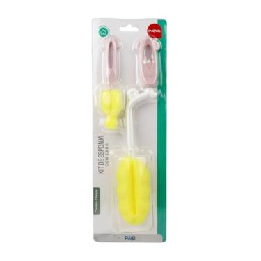 Imagem de Escova Esponja Limpeza Mamadeira Garrafa 2 Peças Premium