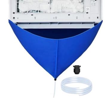 Imagem de Capa AC para unidade externa, bolsa de limpeza AC dividida, protetor de ar condicionado à prova d'água com mangueira de 199 cm para manutenção de CA montada na parede, serve para sala de estar interna