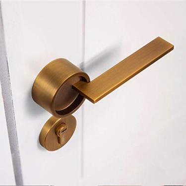 Imagem de GAORUIFENG Puxador de porta americana/quarto fechadura de segurança dividida fechadura silenciosa núcleo mobília porta interior maçaneta fechadura (cor: C) (A)