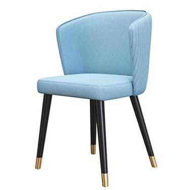 Imagem de Cadeira de jantar, cozinha, sala de jantar, móveis, cadeiras de veludo, cadeira de jantar, assento macio e encosto cadeiras de sala de estar, pernas de metal, cadeiras de cozinha (cor: azul, tamanho
