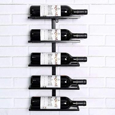 Imagem de Prateleiras de vinho, prateleira de vinho, montagem na parede, metal, preto, suporte para garrafas de vinho, suporte de vinho, design moderno para garrafas de vinho, bares, restaurantes, cozinhas (