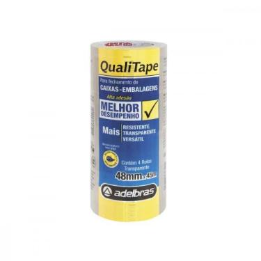 Imagem de Fita Embalagem Adelbras Transparente 48 X 45 - Kit C/4