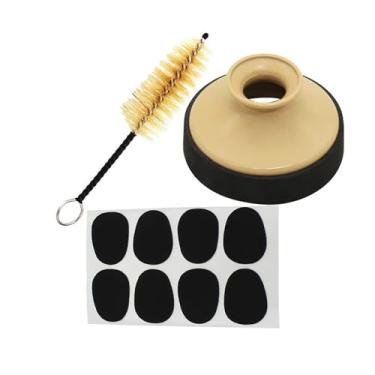 Imagem de Acessórios profissionais para saxofone, kit de acessórios de saxofone, almofada dentária + mudo + escova de bocal para saxofone alto, peças de substituição de instrumentos de sopro de madeira