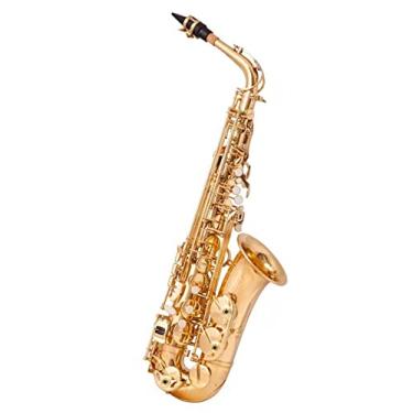 Imagem de Saxofone alto profissional banhado a ouro latão para iniciantes