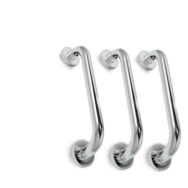 Imagem de kit 4 Barra Apoio 40cm Suporte Para Banheiro Corrimão Aço Inox- Anti-Queda para Idosos - Suporte Fixo para Box e Área do Vaso(3 Barras)