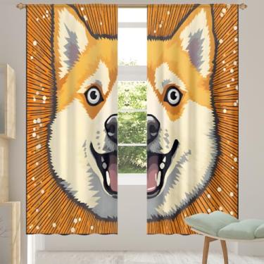 Imagem de 2 conjuntos de painéis cortinas transparentes de animais engraçados fofos, cortinas transparentes arejadas com filtro leve, painéis de cortina de porta e janela para sala de estar, quarto, jantar, 203