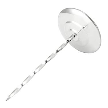 Imagem de Phefop Suporte para Recibos, Aço Inoxidável Espesso Com Base Redonda Estável, Ponta Antiderrapante para Uso Em Restaurantes e Cozinhas (Haste espiral de prata)