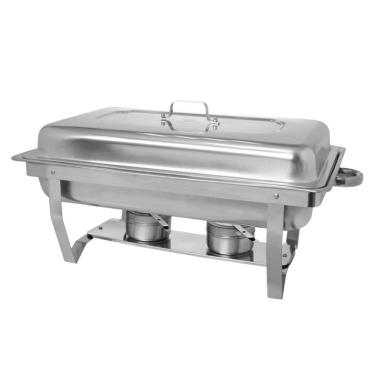 Imagem de Rechaud Retangular Hauskraft 9 Litros com 2 Cubas em Aço Inox