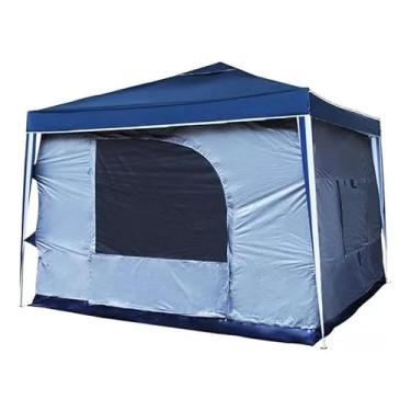 Imagem de Kit Barraca 5/6 Pessoas + Tenda Gazebo 3x3 Completa Azul