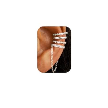 Imagem de Florideco 4 peças de brincos de orelha sem piercing para mulheres, brincos delicados banhados a ouro 14 quilates para cartilagem, hipoalergênicos, brincos falsos para orelhas não perfuradas, Latão