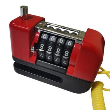 Imagem de Trava De Disco Freio Antifurto Senha 4 Digitos Moto Bike Motocicleta Bicicleta Segurança Cadeado Resistente Proteçao